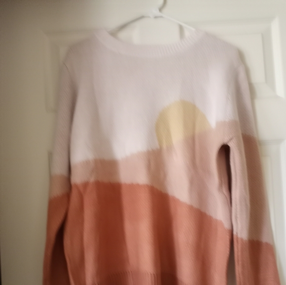 Miss Sparkle Womens Size XL Earth Tone Sunset Pullover Sweater. - Picture 2 of 4